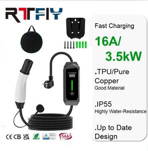 เครื่องชาร์จรถยนต์ไฟฟ้าแบบพกพา <span class=keywords><strong>Tesla</strong></span> 16A 3.5kW <span class=keywords><strong>ราคา</strong></span>ดีที่สุด สำหรับใช้ในบ้านและการเดินทาง รองรับการชาร์จรถยนต์ไฟฟ้า มาตรฐานกันน้ำ IP65 ได้รับการรับรอง CE RoHS - Product Image 1