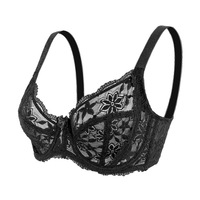 Grande taille Sexy soutien-gorge sous-vêtements minces pure dentelle soutien-gorge Sexy respirant maille armatures femmes confortable soutien-gorge