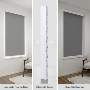 Tira de PVC ZSTARR <span class=keywords><strong>para</strong></span> Bloquear la Luz, <span class=keywords><strong>para</strong></span> Persianas <span class=keywords><strong>Enrollables</strong></span>, Sin Fugas de Luz, Color Blanco, Gris y Negro - Product Image 2