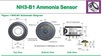 Sensor Gas Amonia Alphasense NH3-B1 Asli dengan Sensitivitas 20-60 NA/ppm dan Rentang 100 Ppm