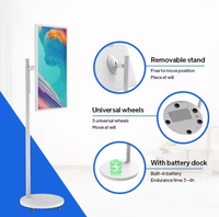 Moniteur sans fil à écran intelligent Hd Android 12/13 de 32 pouces, écran tactile interactif à cristaux liquides avec support mobile à batterie intégrée