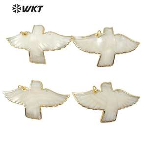 WT-JP184 Gros Naturel Pigeon Coquille Pendentif 18k Plaqué Or Mode Dame Charme Bijoux Pigeon Forme Pendentif En Coquille - Product Image 2