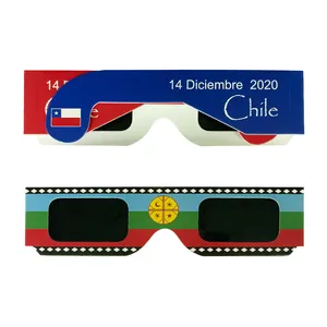 2024 Lunettes solaires certifiées ISO Chili Lunettes de soleil en papier à visualisation solaire de conception personnalisée