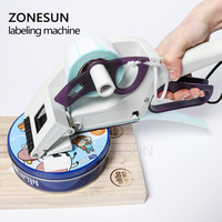 ZONESUN bouchons de bouteilles ronds manuels côté supérieur autocollant adhésif emballage étiqueteuse poche étiquette de prix étiqueteuse étiqueteuse plate