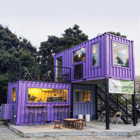 Kiosque de bar préfabriqué à 2 étages pour café, bar en conteneur de 20/40 pieds, restaurant en conteneur à 2 étages