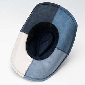 Sombrero Vaquero Occidental de Gamuza Premium con Bloques de Color, Estilo Vintage Desgastado, Fedora Elegante para Fiestas y Uso Casual al Aire Libre - Product Image 6