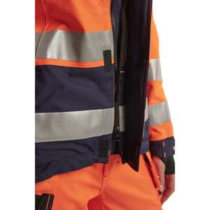 BLAKLADER - 490419875389XXL Women's <b>Hi</b>-<b>Vis</b> Shell <b>jacket</b> <b>Orange</b>/Navy blue - EAN 7330509505786 <b>HI</b>-<b>VIS</b> WORKWEAR - Product Image 4