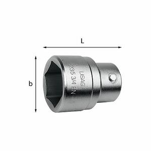 Llave de vaso Usag de 23 mm y 3/4 pulgadas con punta de bola hexagonal, grado industrial ISO 2725-1 - Product Image 1