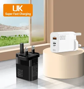 Cargador Ultra Rápido GaN de 66W Compatible con Teléfonos Móviles Apple, Huawei y Xiaomi con Adaptador de Cargador con Puerto USB para UE/Reino Unido/EE. UU. - Product Image 5