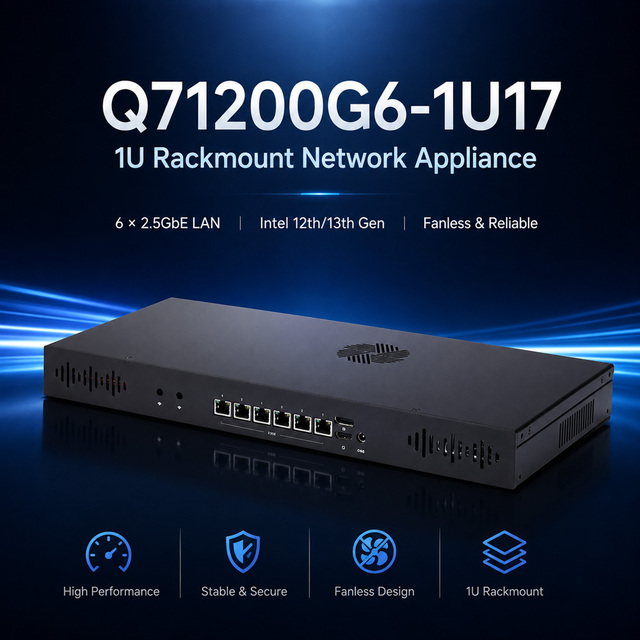 Intel 12th 13th Gen 1U Rackmount Industrial Mini PC 6x 2.5G LAN Firewall Network Appliance