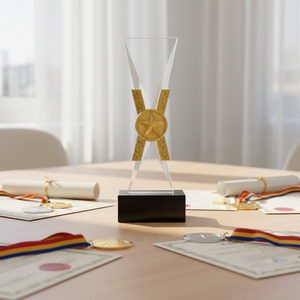Trofeo Ecológico <span class=keywords><strong>de</strong></span> Cristal Dorado/Plateado/Bronce Star Peak |   Logotipo Personalizado Imprimible para Regalos Corporativos en Ferias Comerciales, Regalos <span class=keywords><strong>de</strong></span> Bienvenida - Product Image 5