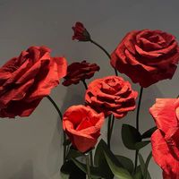 Rose artificielle géante Pupupig de haute qualité, faite à la main, réaliste, écologique, pour vitrine et remise de diplôme