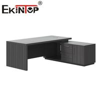 Bureau de Direction Ekintop High Tech Grand Bureau d'Angle en L en Bois avec Tiroirs de Rangement