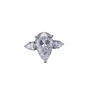Luxury look 5.01 Carat Women's Pear Cut Diamond <b>Ring</b> IGI Certified Classic <b>Wedding</b> Band Lab grown Diamonds - Product Image 1