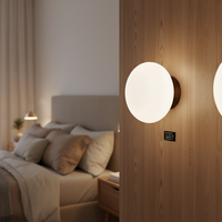Nouvelle lampe murale/plafond LED moderne en aluminium de forme oblongue en verre IP44 pour la décoration intérieure 2270