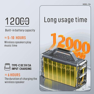 Système audio professionnel, caisson de basses, enceinte Bluetooth de haute qualité, portable, avec radio <span class=keywords><strong>FM</strong></span>, double microphone pour les fêtes - Product Image 4