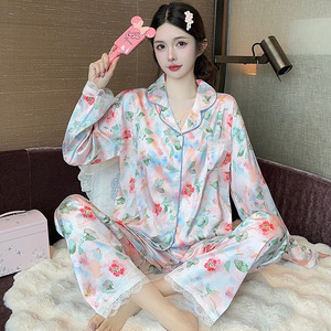 <span class=keywords><strong>Set</strong></span> di pigiami di seta da <span class=keywords><strong>donna</strong></span> Designer alla moda <span class=keywords><strong>set</strong></span> di abiti da notte in maglia <span class=keywords><strong>accappatoio</strong></span> e cerchietti metodo di tessitura non tessuto - Product Image 3