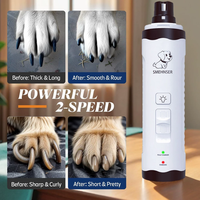 Lime à ongles électrique pour animaux de compagnie OEM ODM, faible bruit, puissante, sans douleur, avec lumière LED, rechargeable par USB, pour le toilettage des pattes