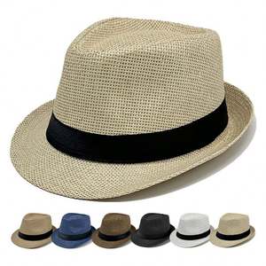 Sombrero Fedora de Paja con Logotipo Personalizado, Económico y a <span class=keywords><strong>la</strong></span> Moda, para Hombre y Mujer, para Verano, <span class=keywords><strong>Playa</strong></span>, Jazz - Product Image 2