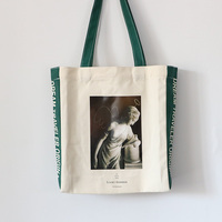 HOSHOM Sac en coton biologique imprimé de haute qualité personnalisé Sac fourre-tout en toile pour épicerie Sac fourre-tout en tissu à fermeture éclair pour le marché