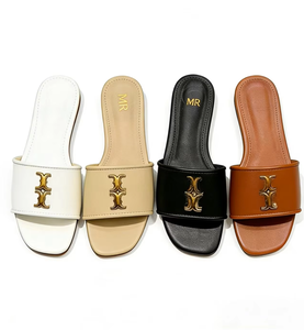 Sandalias de Tacón Bajo con Decoración de Pedrería y Parte Superior de PU para Mujer - Product Image 1