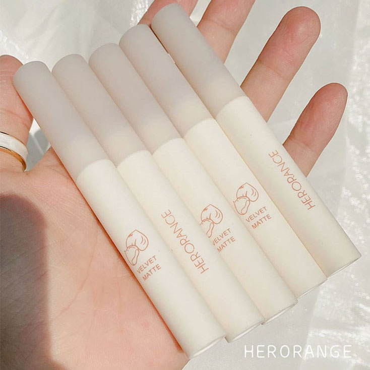 Herorange 5 видов цветов Блеск для губ, матовая губная Обнаженная Матовая жидкая губная помада веганских материалов из водонепроницаемого материала