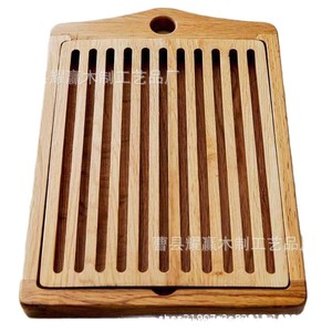 Planche à découper en bois avec plateau amovible, en bois massif ajouré pour servir les toasts - Product Image 5