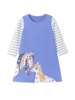 Nouvelle arrivée automne 2025, robe à pois pour filles, manches longues, 100% coton, robe patchwork pour enfants
