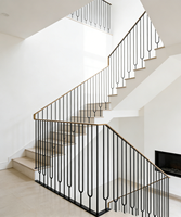 Nouvelle conception moderne, balustrade de balcon en métal noir ajouré, garde-corps d'escalier intérieur en fer forgé pour appartement