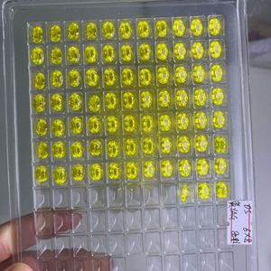 หินโกเมนสีเหลืองเรืองแสงโกเมนอะลูมิเนียมโกเมน Yttrium หินพลอยเทียมตัดทรงรี - Product Image 5