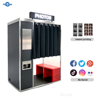 Cabina de Fotos YiXiLe para Bodas, Fiestas, Revistas, Periódicos, Recuerdos, Llaveros, Eventos, Máquina Instantánea de Autoservicio para Tomar Fotos
