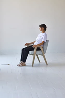 Chaise de pouf en bois moderniste minimaliste pour la maison Accent en tissu confortable pour salon Villa salle à manger hôtel appartement