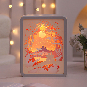 Moderne 3D LED Veilleuse ABS Carré Papier Découpé Lampe Effet D'ombre Tactile Décor À La Maison pour Chambre Saint Valentin Art Sculpture 5V - Product Image 2