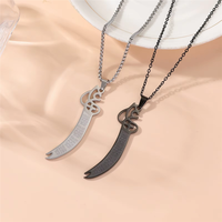Pendentif Épée Scimitar Zulfiqar en Acier Inoxydable, Bijou de Mode Musulman Islamique Arabe, Vente en Gros