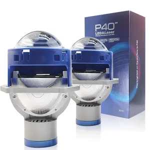 新型P40发光二极管汽车H4双镜头3英寸大激光投影仪前照灯55W 5500K H7 H11 3.0英寸双发光二极管激光投影仪镜头