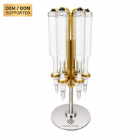 Ensemble de 6 supports de présentation rotatifs pour flacons de parfum et d'huiles parfumées, avec rangement de table, pour flacons de 375 ml et 500 ml, finition dorée