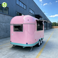 Remorque alimentaire remorquable en acier Goeasy avec système d'évier pour la vente de crêpes, hot-dogs, hamburgers et frites
