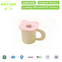 Couvercle de tasse en silicone de qualité alimentaire, design mignon, résistant à la chaleur, écologique, avec logo personnalisé, réutilisable, accessoires de cuisine
