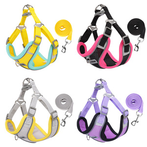 <b>Pet</b> <b>Harness</b> Breathable Reflective Adjustable Small Dog Nylon Buckle Closure Simple Style Solid Color - Product Image 5