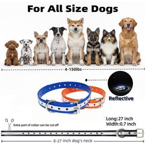 HRRVEE Sangle de collier pour chien 3/4 pouce réglable, durable, imperméable et réfléchissante pour récepteurs de colliers de dressage électroniques - Product Image 3