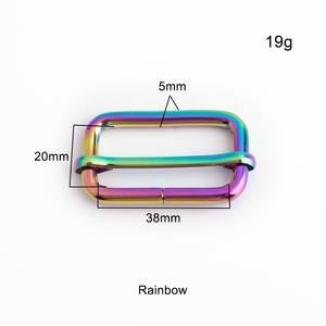 Hebilla de ajuste de anillo para bolso, hebilla deslizante de Metal, correa de arco iris, hebilla trideslizante para bolso, venta al por mayor - Product Image 6