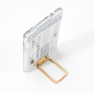 Nouveau porte-cartes transparent en plastique pour téléphone portable, porte-cartes fin et résistant avec aimant, portefeuille avec support pour téléphone - Product Image 4