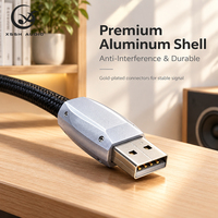 Câble USB YIVO XSSH en argent pur, câble audio USB HiFi à blindage 5 couches, câble d'interconnexion numérique A vers B pour système audio DAC