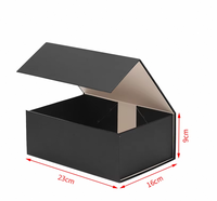Boîte cadeau pliante en carton rigide noir, écologique, de luxe, en papier artistique, avec logo personnalisé, vente en gros
