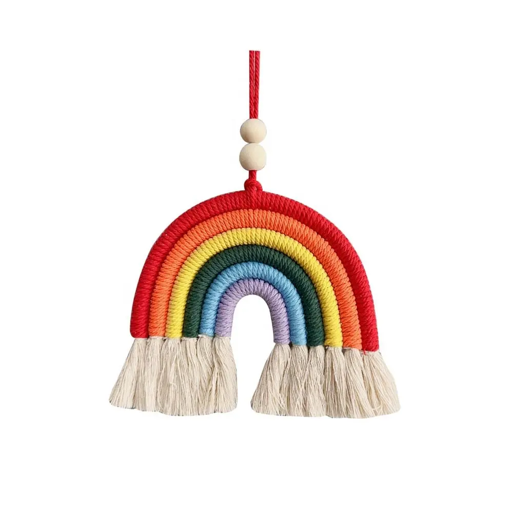 macrame Rainbow wall hangings Colorful Handmade Weaving Ornament Modern Home Decoration Accessories for Nursery decor