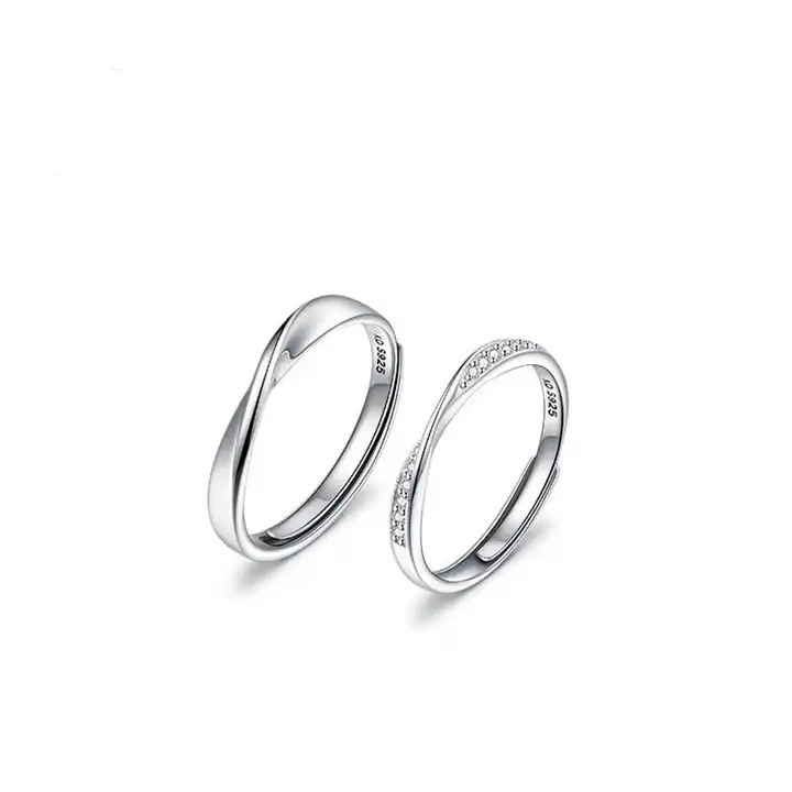 Empress Gorgeous Crystal Silver Couple Rings – GIFTED BEAUTY®️