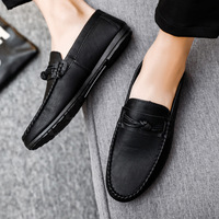Mocassins ultra légers et souples pour hommes avec détail noué, à enfiler, absorbant les chocs, plats, respirants, pour la conduite et le quotidien