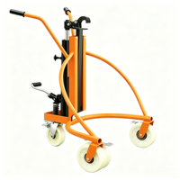 Chariot élévateur manuel hydraulique industriel pour fûts d'huile 350 kg 200 L, transpalette pour fûts en acier 55 gallons, roues PP durables, levage 200 mm