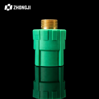 Raccord mâle PPR 20mm 25mm 32mm 1/2 3/4 1 pouce BSP PN25 avec insert en laiton, adaptateur hexagonal pour tuyau d'eau OEM ODM