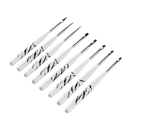 Ensemble de 8 pinceaux à ongles avec manche en cristal, pour dessin, liner et peinture, pour salon de manucure, marque privée - Product Image 6
